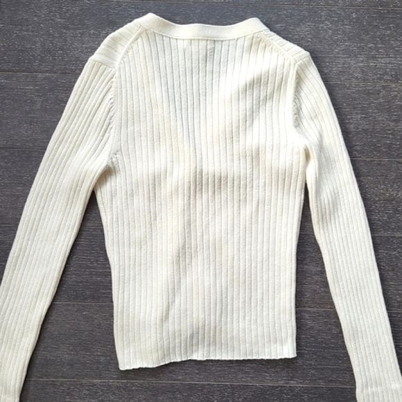 Aritzia Wilfred Manila Ribbed V Neck Merino Wool Cardigan S - Picture 7 of 9